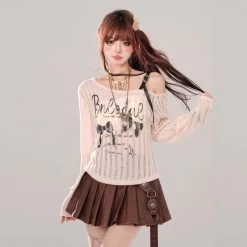Summer American Style Hot Girl Style Pleated Short Leather Skirt -Kawaii Fashion Shop Summer American Style Hot Girl Style Pleated Short Leather Skirt 7