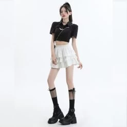 Summer French Ballet Style High Waist Tutu Skirt -Kawaii Fashion Shop Summer French Ballet Style High Waist Tutu Skirt 3