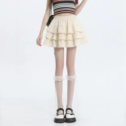 Summer French Ballet Style High Waist Tutu Skirt -Kawaii Fashion Shop Summer French Ballet Style High Waist Tutu Skirt 5