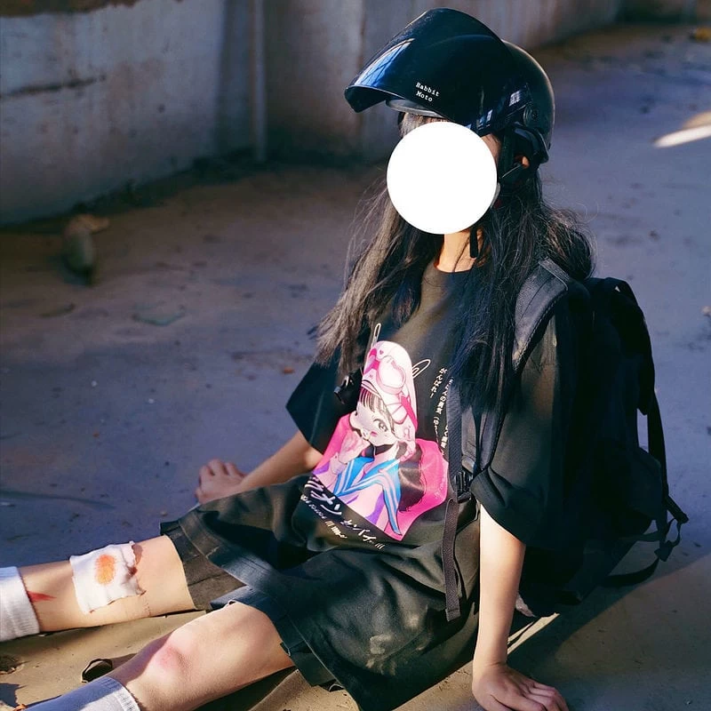 Kawaii Punk Style Black T-shirt 8 Kawaii Punk Style Black T-shirt - Image 6