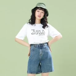 Summer Japanese Harajuku Style White Round Neck T-shirt -Kawaii Fashion Shop Summer Japanese Harajuku Style White Round Neck T shirt 2