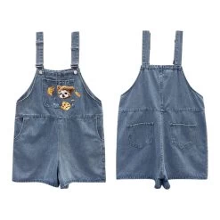 Summer Japanese Sweet Cool Girl Style Blue Cartoon Puppy Embroidered Overalls 19 Summer Japanese Sweet Cool Girl Style Blue Cartoon Puppy Embroidered Overalls -Kawaii Fashion Shop Summer Japanese Sweet Cool Girl Style Blue Cartoon Puppy Embroidered Overalls 10