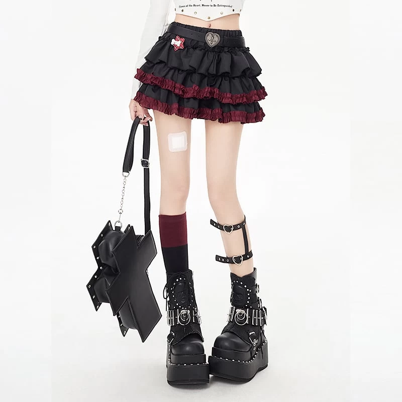 Summer Punk Style Black Cake Skirt 3 Summer Punk Style Black Cake Skirt