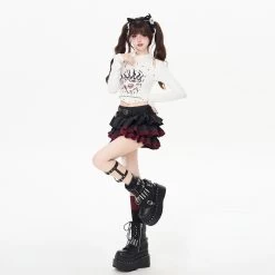 Summer Punk Style Black Cake Skirt 11 Summer Punk Style Black Cake Skirt -Kawaii Fashion Shop Summer Punk Style Black Cake Skirt 4