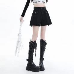Summer Retro High Waist Denim Shorts -Kawaii Fashion Shop Summer Retro High Waist Denim Shorts 8