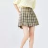 Summer Sweet College Style JK Plaid Pleated Skirt -Kawaii Fashion Shop Summer Sweet College Style JK Plaid Pleated Skirt 4