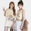 Summer Sweet Girl Style Beige Sleeveless Vest -Kawaii Fashion Shop Summer Sweet Girl Style Beige Sleeveless Vest 1