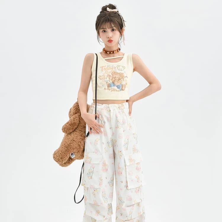 Summer Sweet Girl Style Beige Sleeveless Vest 9 Summer Sweet Girl Style Beige Sleeveless Vest - Image 7