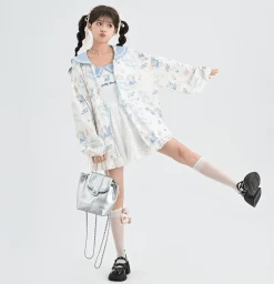 Summer Sweet Girl Style Cartoon Navy Bear Print Vest