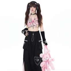 Summer Sweet Girl Style Cat Graffiti Print Halter Neck Vest 14 Summer Sweet Girl Style Cat Graffiti Print Halter Neck Vest -Kawaii Fashion Shop Summer Sweet Girl Style Cat Graffiti Print Halter Neck Vest 5