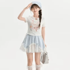 Summer Sweet Girl Style Hollow Heart T-shirt -Kawaii Fashion Shop Summer Sweet Girl Style Hollow Heart T shirt 6