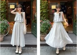 Summer Sweet Girl Style Solid Color Fairy Skirt 13 Summer Sweet Girl Style Solid Color Fairy Skirt -Kawaii Fashion Shop Summer Sweet Girl Style Solid Color Fairy Skirt 5