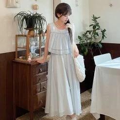 Summer Sweet Girl Style Solid Color Fairy Skirt 14 Summer Sweet Girl Style Solid Color Fairy Skirt -Kawaii Fashion Shop Summer Sweet Girl Style Solid Color Fairy Skirt 6