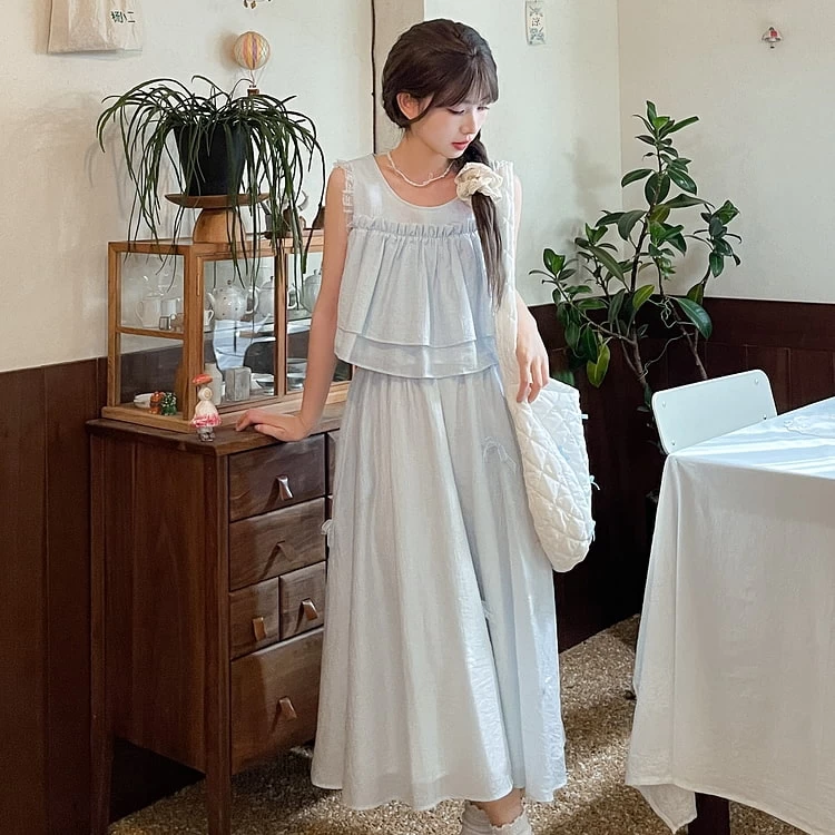 Summer Sweet Girl Style Solid Color Fairy Skirt 8 Summer Sweet Girl Style Solid Color Fairy Skirt - Image 6