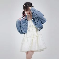 Summer Sweet Girl Style Suspender Dress -Kawaii Fashion Shop Summer Sweet Girl Style Suspender Dress 9