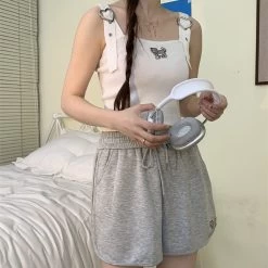 Summer Sweet Japanese Kitten Print Pink High Waist Shorts 13 Summer Sweet Japanese Kitten Print Pink High Waist Shorts -Kawaii Fashion Shop Summer Sweet Japanese Kitten Print Pink High Waist Shorts 4