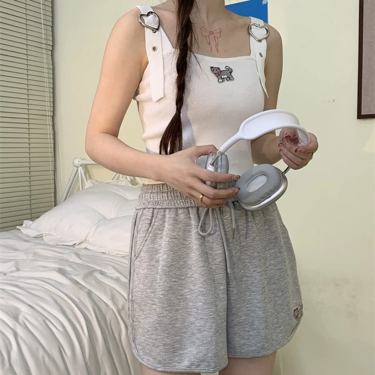 Summer Sweet Japanese Kitten Print Pink High Waist Shorts 7 Summer Sweet Japanese Kitten Print Pink High Waist Shorts - Image 5