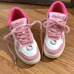 Summer Sweet Pink All-match High-top Sneakers -Kawaii Fashion Shop Summer Sweet Pink All match High top Sneakers 5