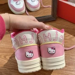 Summer Sweet Pink All-match High-top Sneakers -Kawaii Fashion Shop Summer Sweet Pink All match High top Sneakers 6