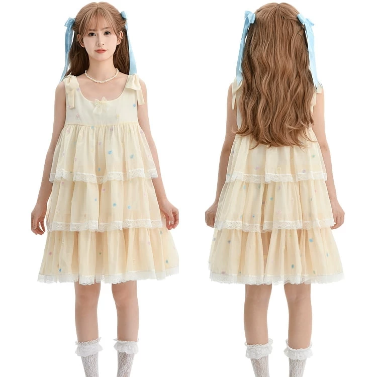 Summer Sweet Princess Style Apricot Dress 4 Summer Sweet Princess Style Apricot Dress - Image 2