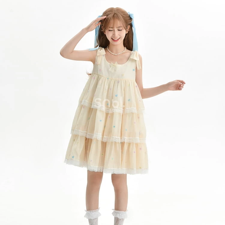 Summer Sweet Princess Style Apricot Dress 3 Summer Sweet Princess Style Apricot Dress