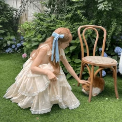 Summer Sweet Princess Style Apricot Dress 13 Summer Sweet Princess Style Apricot Dress -Kawaii Fashion Shop Summer Sweet Princess Style Apricot Dress 2