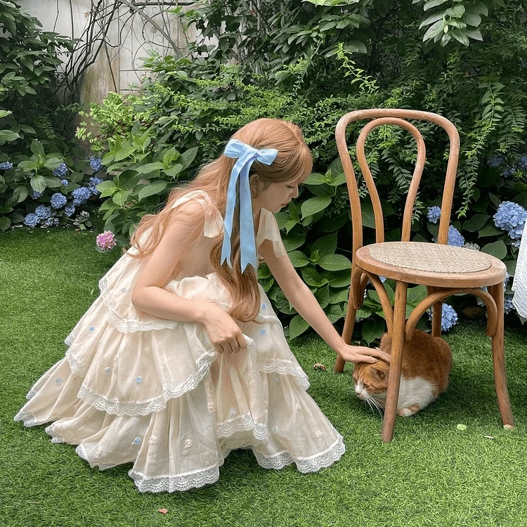 Summer Sweet Princess Style Apricot Dress 5 Summer Sweet Princess Style Apricot Dress - Image 3