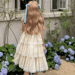 Summer Sweet Princess Style Apricot Dress 14 Summer Sweet Princess Style Apricot Dress -Kawaii Fashion Shop Summer Sweet Princess Style Apricot Dress 3