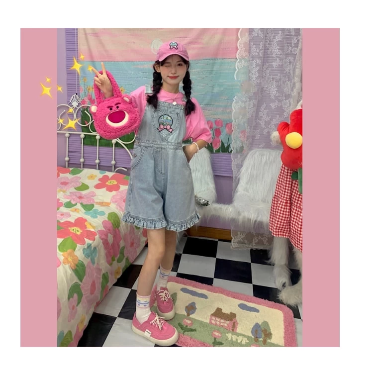 Summer Sweet Soft Girl Style Denim Overalls 6 Summer Sweet Soft Girl Style Denim Overalls - Image 4