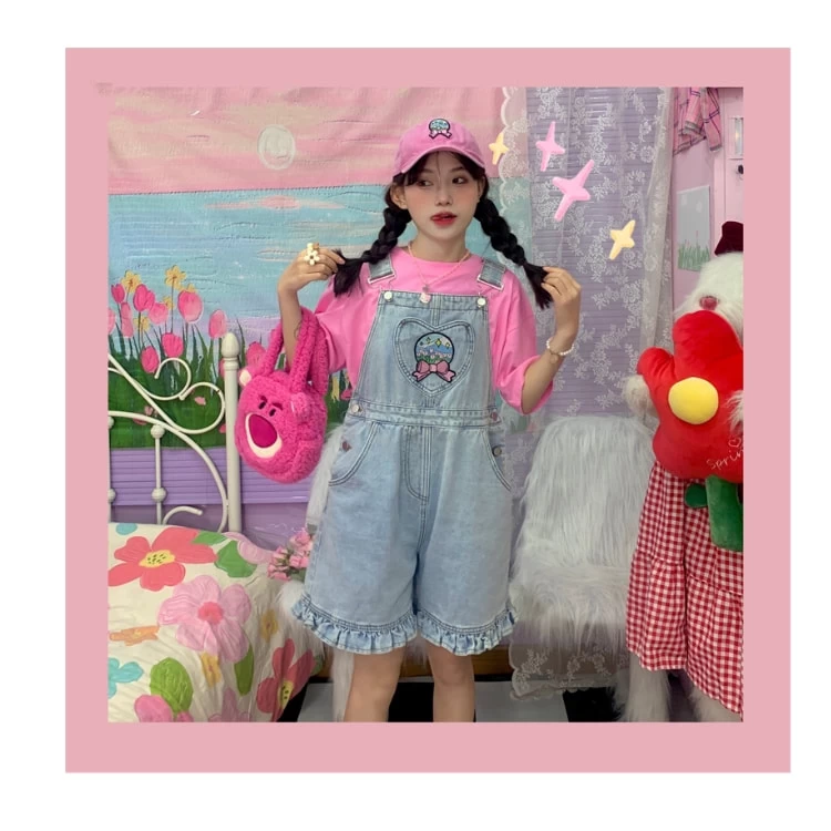 Summer Sweet Soft Girl Style Denim Overalls 10 Summer Sweet Soft Girl Style Denim Overalls - Image 8