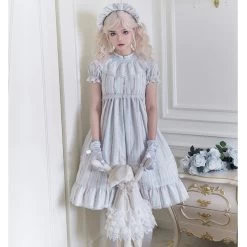 Summer White Doll Style Lolita OP Dress -Kawaii Fashion Shop Summer White Doll Style Lolita OP Dress 3