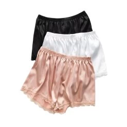 Harajuku Lace Pure Color Short 13 Harajuku Lace Pure Color Short -Kawaii Fashion Shop Summer Women Satin Silk Safety Short Pants Lace Patchwork Female Shorts Boxer Soft Cool Pajamas Sleep 5