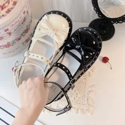 Sweet Cool Style Bow Thick Sole Lolita Shoe -Kawaii Fashion Shop Sweet And Cool Style Bow Thick Sole Lolita Shoe 2