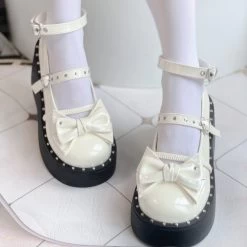 Sweet Cool Style Bow Thick Sole Lolita Shoe -Kawaii Fashion Shop Sweet And Cool Style Bow Thick Sole Lolita Shoe 9