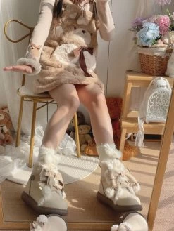 Sweet And Cute Round Toe Plush Snow Boots 10 Sweet And Cute Round Toe Plush Snow Boots -Kawaii Fashion Shop Sweet And Cute Round Toe Plush Snow Boots 4