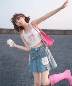 Sweet Bunny Print Camisole Top -Kawaii Fashion Shop Sweet Bunny Print Camisole Top 10