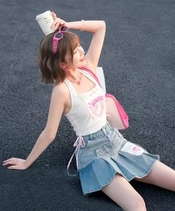 Sweet Bunny Print Camisole Top -Kawaii Fashion Shop Sweet Bunny Print Camisole Top 12