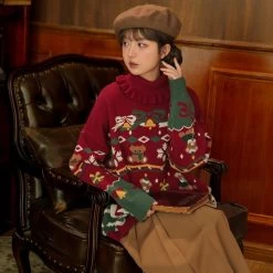 Sweet Christmas Bear Turtleneck Sweater 13 Sweet Christmas Bear Turtleneck Sweater -Kawaii Fashion Shop Sweet Christmas Bear Turtleneck Sweater 10