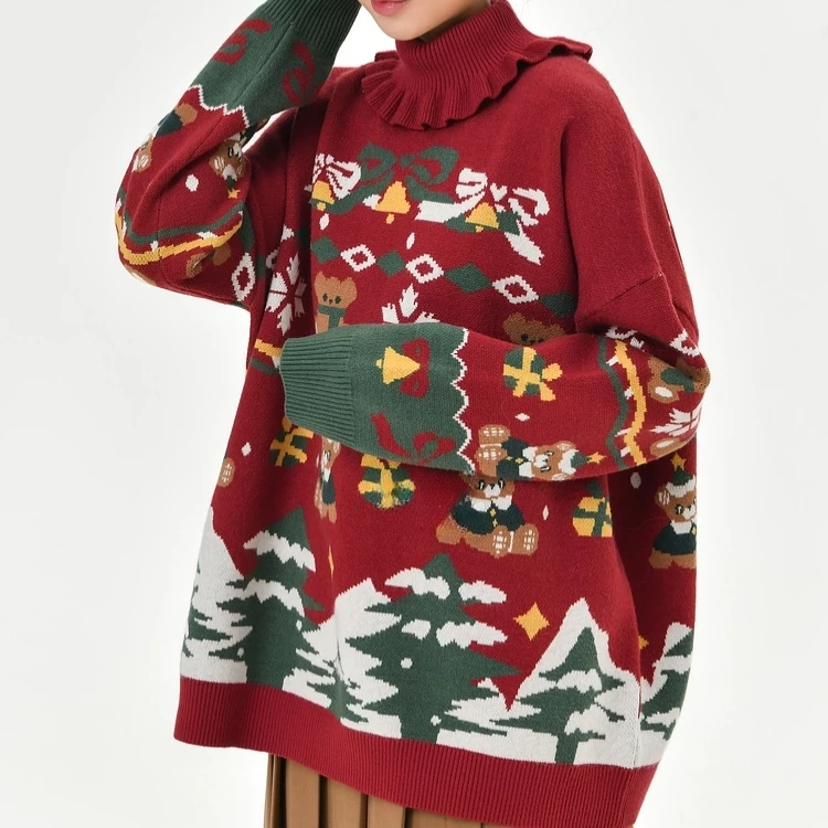 Sweet Christmas Bear Turtleneck Sweater 3 Sweet Christmas Bear Turtleneck Sweater