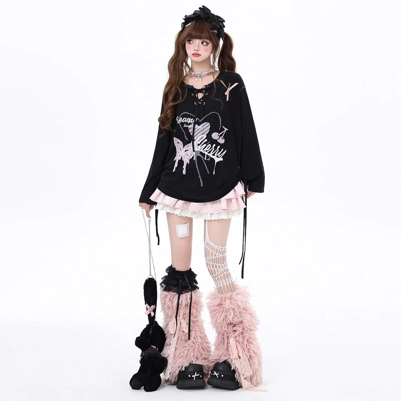 Sweet Girl Ballet Style Black Long-Sleeved T-shirt 6 Sweet Girl Ballet Style Black Long-Sleeved T-shirt - Image 4