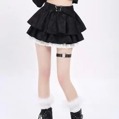 Sweet Girl Style Bow Dark File Cake Skirt -Kawaii Fashion Shop Sweet Girl Style Bow Dark File Cake Skirt 11