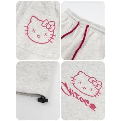 Sweet Girl Style Graffiti Hello Kitty Printed Straight Pants -Kawaii Fashion Shop Sweet Girl Style Graffiti Hello Kitty Printed Straight Pants 8