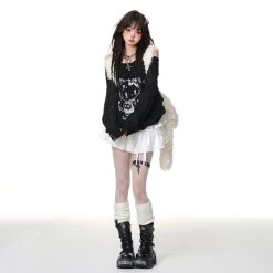 Sweet Girl Style Hello Kitty Printed Off-shoulder Long Sleeve T-shirt 15 Sweet Girl Style Hello Kitty Printed Off-shoulder Long Sleeve T-shirt -Kawaii Fashion Shop Sweet Girl Style Hello Kitty Printed Off shoulder Long Sleeve T shirt 7