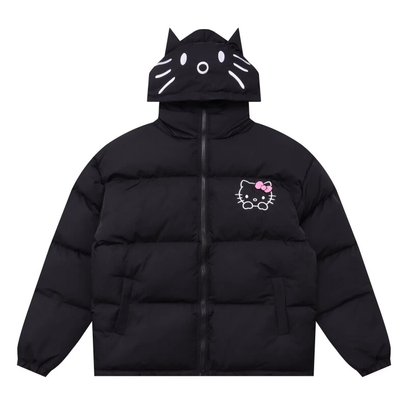 Sweet Girl Style Kitty Cat Embroidered Thickened Jacket 9 Sweet Girl Style Kitty Cat Embroidered Thickened Jacket - Image 7