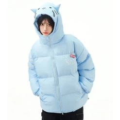 Sweet Girl Style Kitty Cat Embroidered Thickened Jacket 12 Sweet Girl Style Kitty Cat Embroidered Thickened Jacket -Kawaii Fashion Shop Sweet Girl Style Kitty Cat Embroidered Thickened Jacket 7