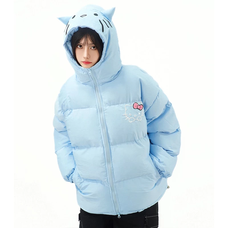 Sweet Girl Style Kitty Cat Embroidered Thickened Jacket 5 Sweet Girl Style Kitty Cat Embroidered Thickened Jacket - Image 3