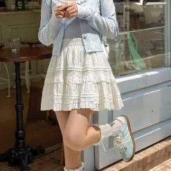 Sweet Girl Style White Fairy Skirt -Kawaii Fashion Shop Sweet Girl Style White Fairy Skirt 10