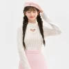 Sweet Girl Style White Slim Heart Hollow Bottoming Shirt 1 Sweet Girl Style White Slim Heart Hollow Bottoming Shirt -Kawaii Fashion Shop Sweet Girl Style White Slim Heart Hollow Bottoming Shirt 8