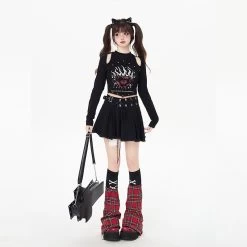 Sweet Girly Style Irregular All-match High-Waisted Pleated Skirt -Kawaii Fashion Shop Sweet Girly Style Irregular All match High Waisted Pleated Skirt 2