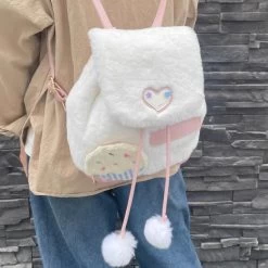 Sweet Girly Style Plush Backpack -Kawaii Fashion Shop Sweet Girly Style Plush Backpack 3